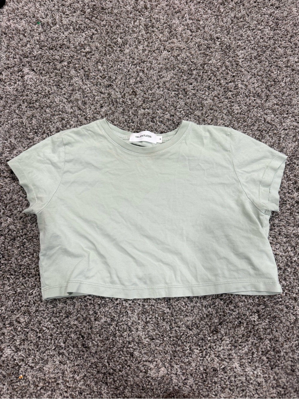 TALENTLESS Light Sage Green Cropped Tee